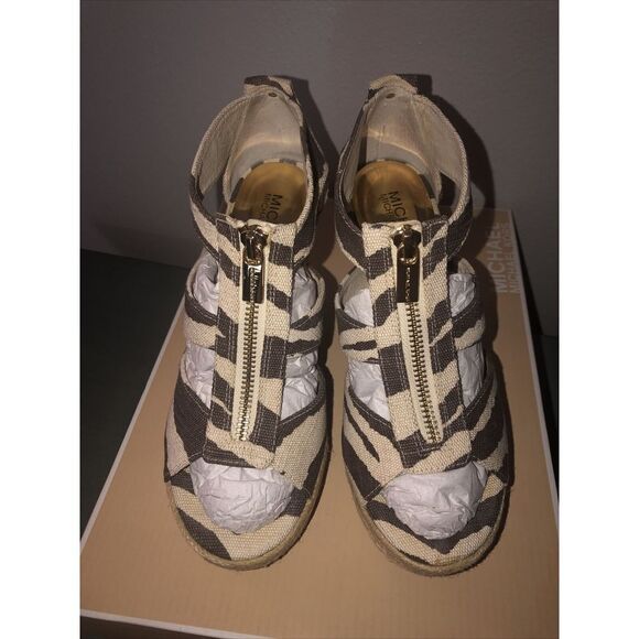 MICHAEL MICHAEL KORS Womens Tiger Platform Damita Wedge Espadrille Shoes 6 M - Picture 4 of 6